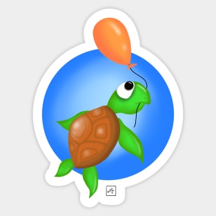 Turtle with a Balloon Sticker